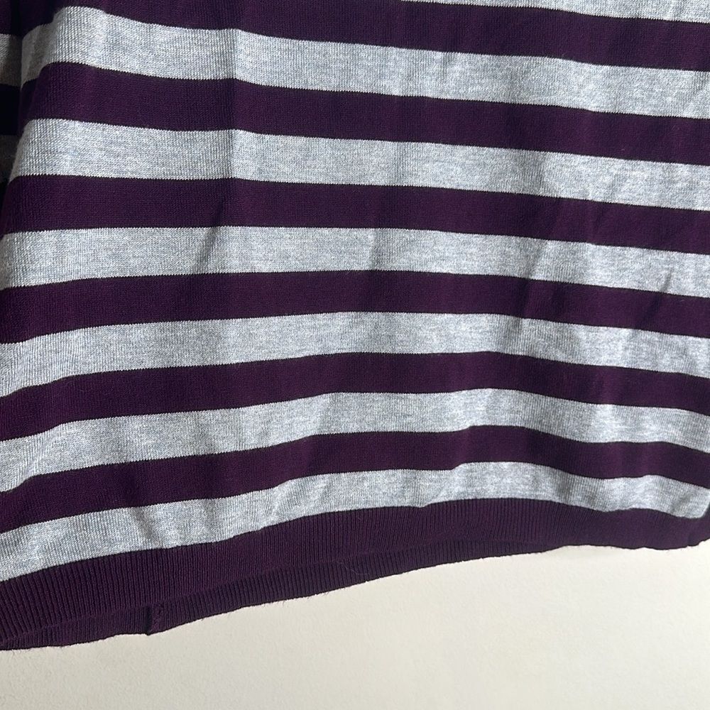A&I Purple Grey Striped Off Shoulder Long Sleeve Top Size XL - Picture 7 of 8